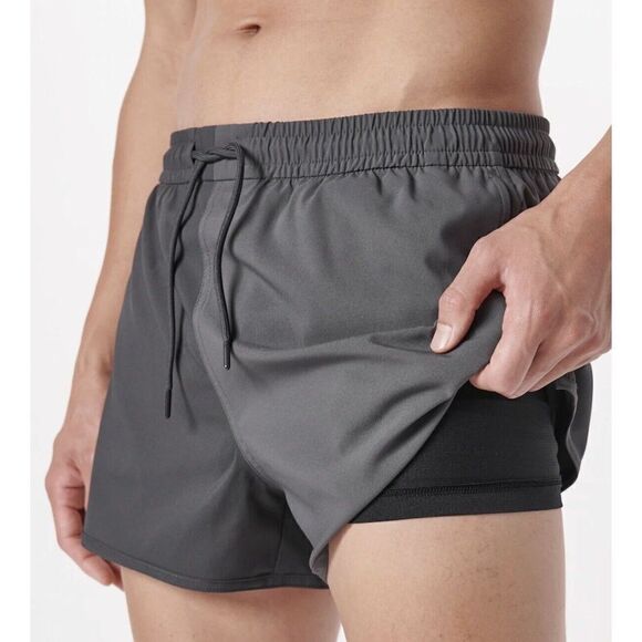 ABERCROMBIE & FITCH Mens Cabana Swim Trunks NEW Gray Lined Stretch Sz XXL 2XL - Picture 2 of 14